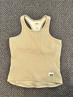 Zoic Tailwind Tank Athletic Ribbed Top Cream Medium